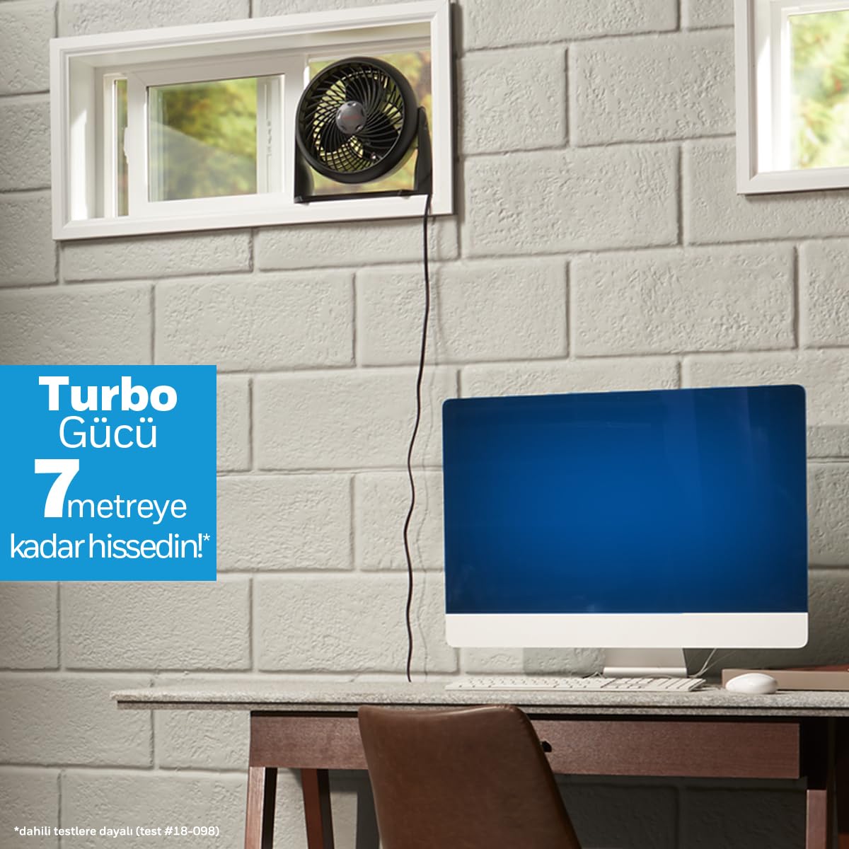 HONEYWELL TurboForce Turbo Vantilatör HT900E, Sessiz Soğutma, 90 Dereceye Kadar Ayarlanabilir Eğim Açısı, 3 Hız Ayarı, Duvara Montaj, Masa Vantilatörü - Siyah