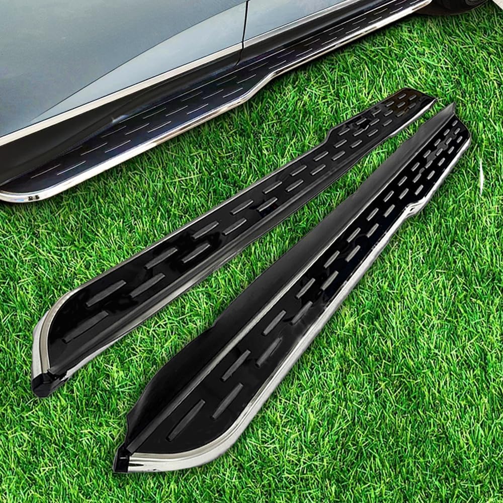 Running Boards for Cadillac XT5 2016-2024 | 2PCs Aluminum Side Steps with Black Anti-Slip Rubber Texture | No Drill Bolt-On Kit | Car Accessories Black (1 Set) (LZH)