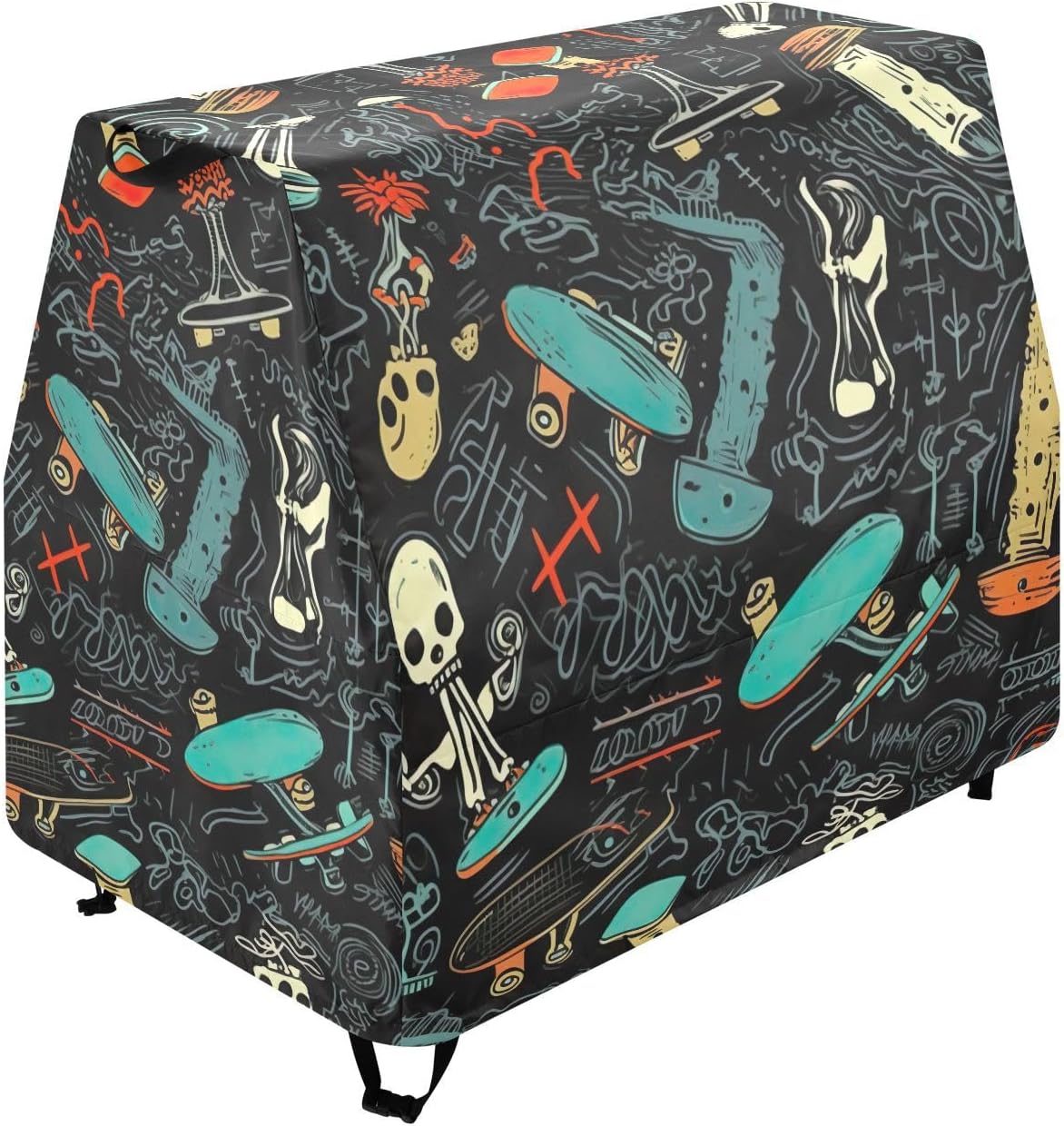 Drawing Skateboards Kids Water Table Cover Fit Step2 Rain Showers Splash Pond Water Table, Waterproof Dust Proof Anti-UV Outdoor Toys Cover-Cover only