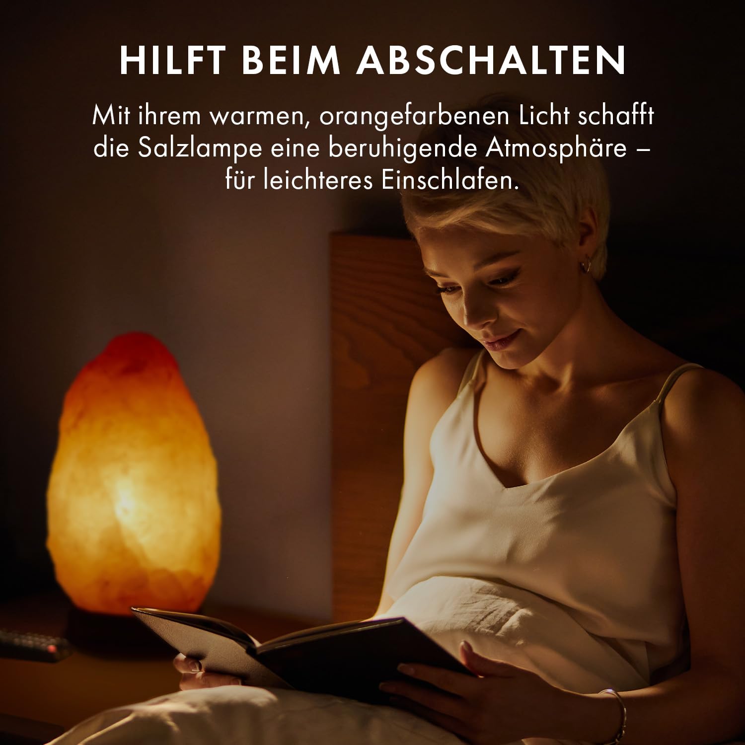 The Body Source Salzlampe (2-3 kg) mit Dimmerschalterlicht aus der Salt Range Pakistan auf einem Holzständer - Nachtlicht inkl. 1x 10W Glühbirnen und Geschenkbox