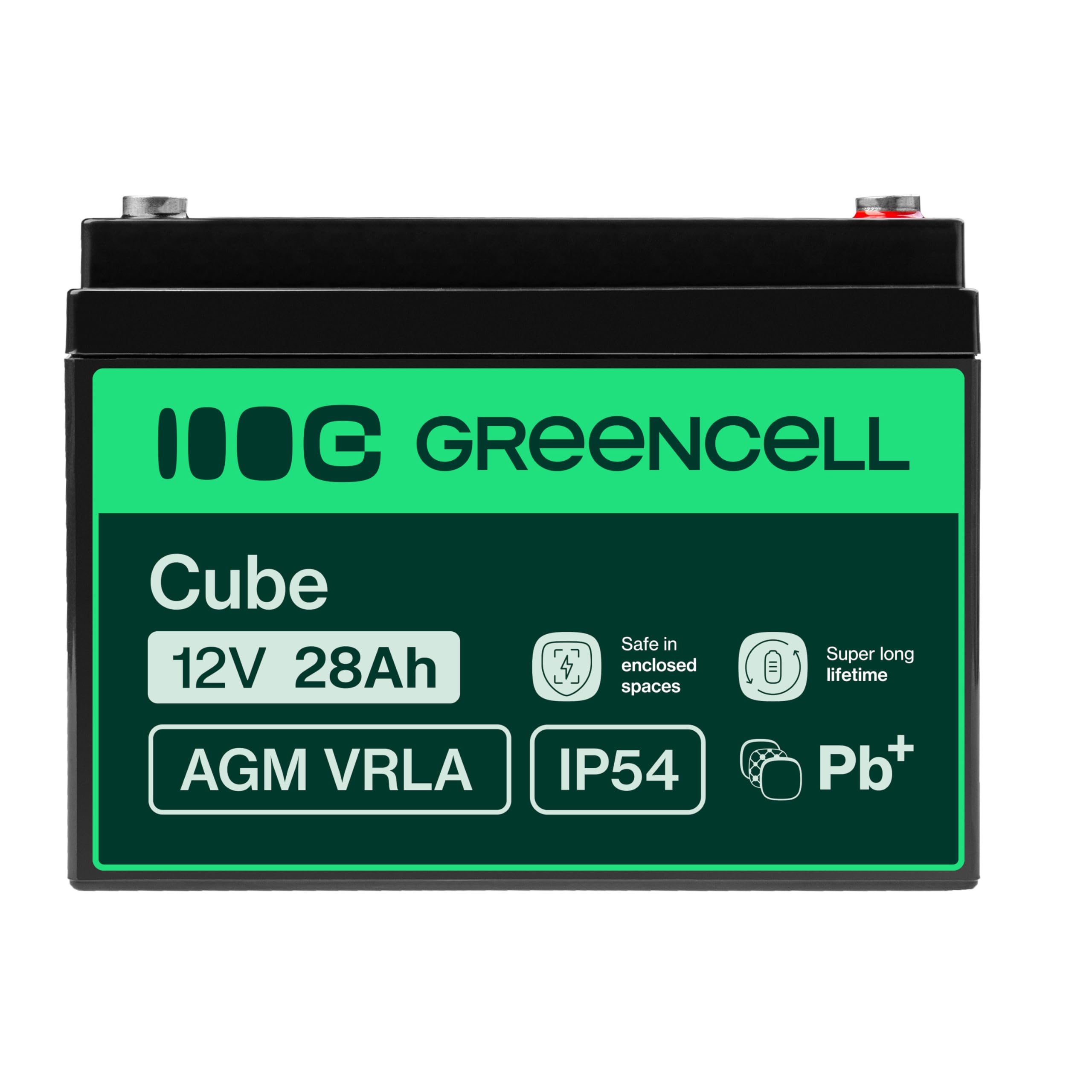 Green Cell® AGM 12 V 28 Ah akumulator ołowiowy akumulator ołowiowy akumulator akumulator żelowy akumulator odporny na cykl pracy Unbemann Caravan | fotowoltaika | wózek inwalidzki | akumulator solarny | panel słoneczny | kampera