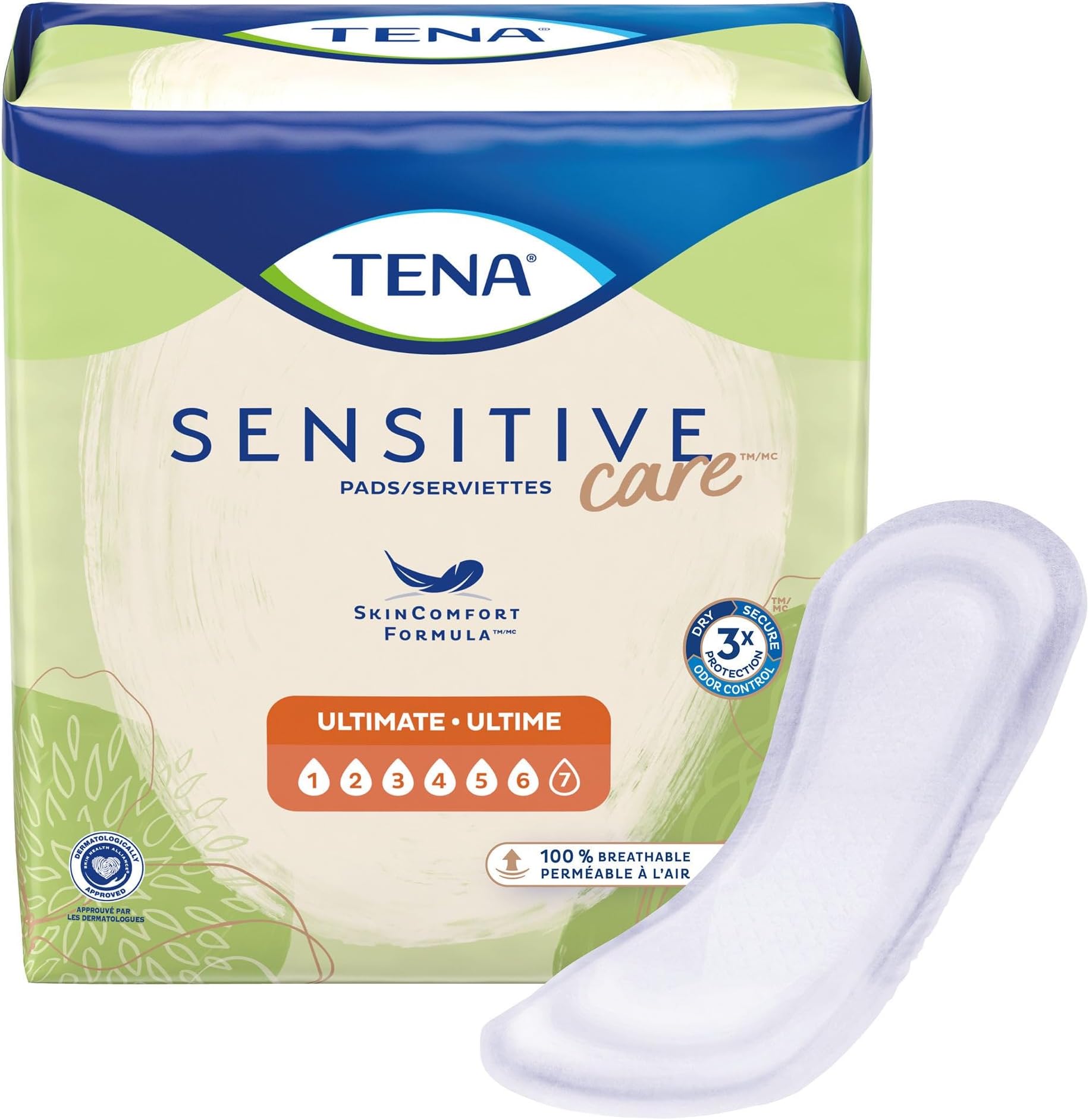 Sensitive Care Ultimate Pads, Regular Length,(3 Packs- 99 Total) | Bladder Control Pad,Female