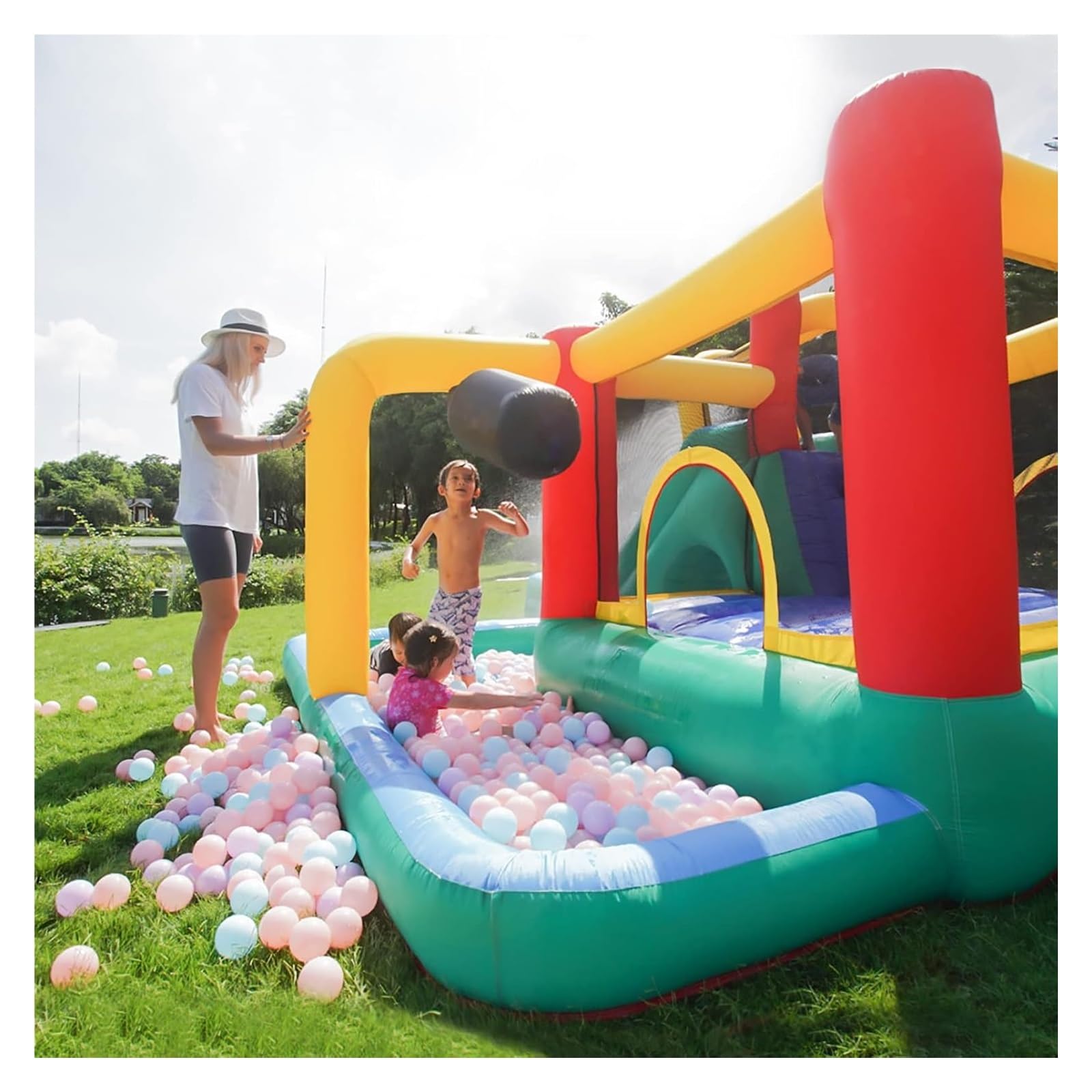 Castillo Hinchable, Gorila y tobogán al Aire Libre del Patio Trasero de la Familia trampolín Espacial