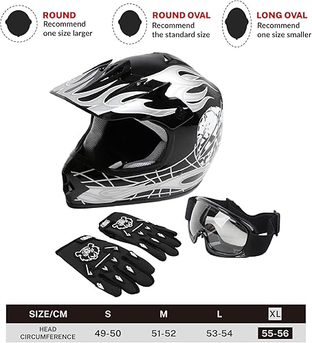 Miniatura 10 de Casco de motocross TCT-MT con gafas  guantes DOT para niños casco negro azul rojo verde casco para Bicicleta ATV SXL