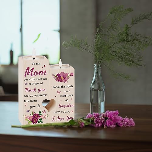 Miniatura 6 de Regalos para mamá  Regalo de cumpleaños para madre, regalos para mamá de hija  Candelabro personalizado, velas de cumpleaños para el día de la