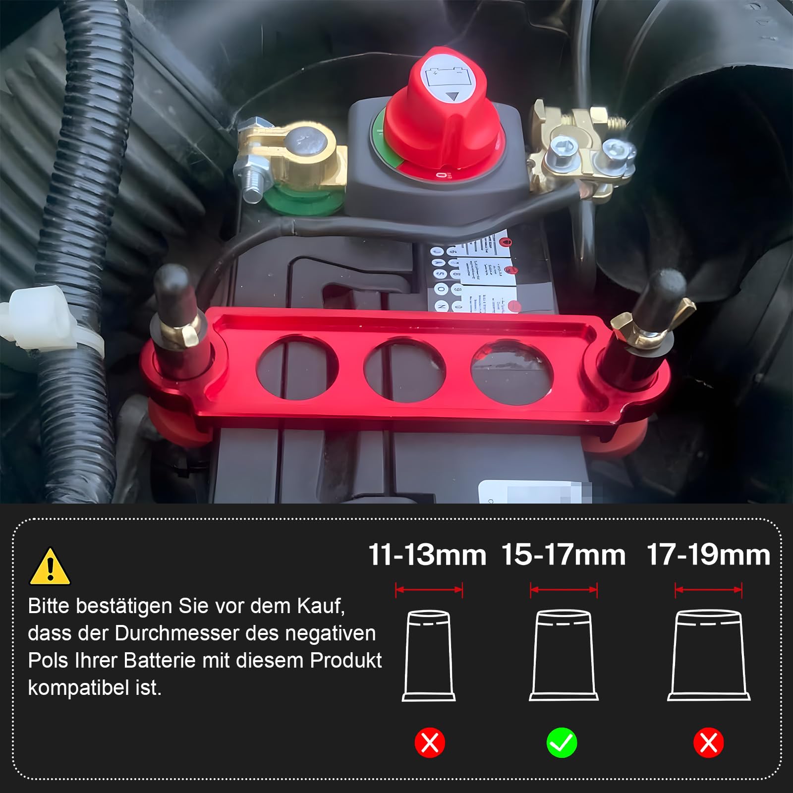Autobatterie Trennschalter 12V-48V 200A, 180° drehbarer Batteriehauptschalter ON-OFF mit Flammhemmendem Gehäuse für Auto LKW Boot Wohnwagen Motorrad