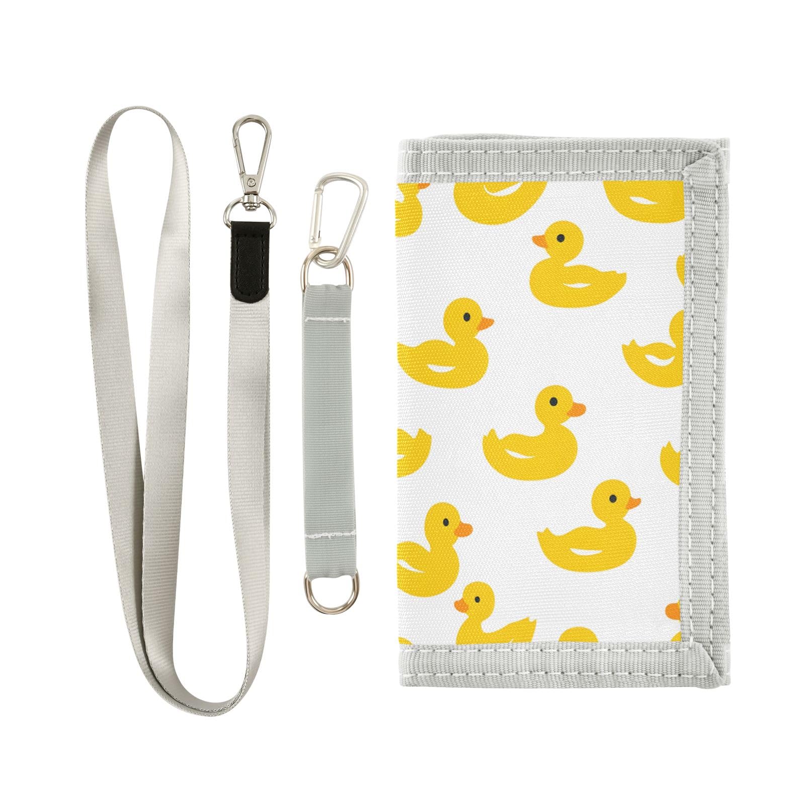 ALAZA Kids Wallets for Boys Girls Toddler Trifold Wallet Children Small Duck White Cute with Zipper Coin Pocket