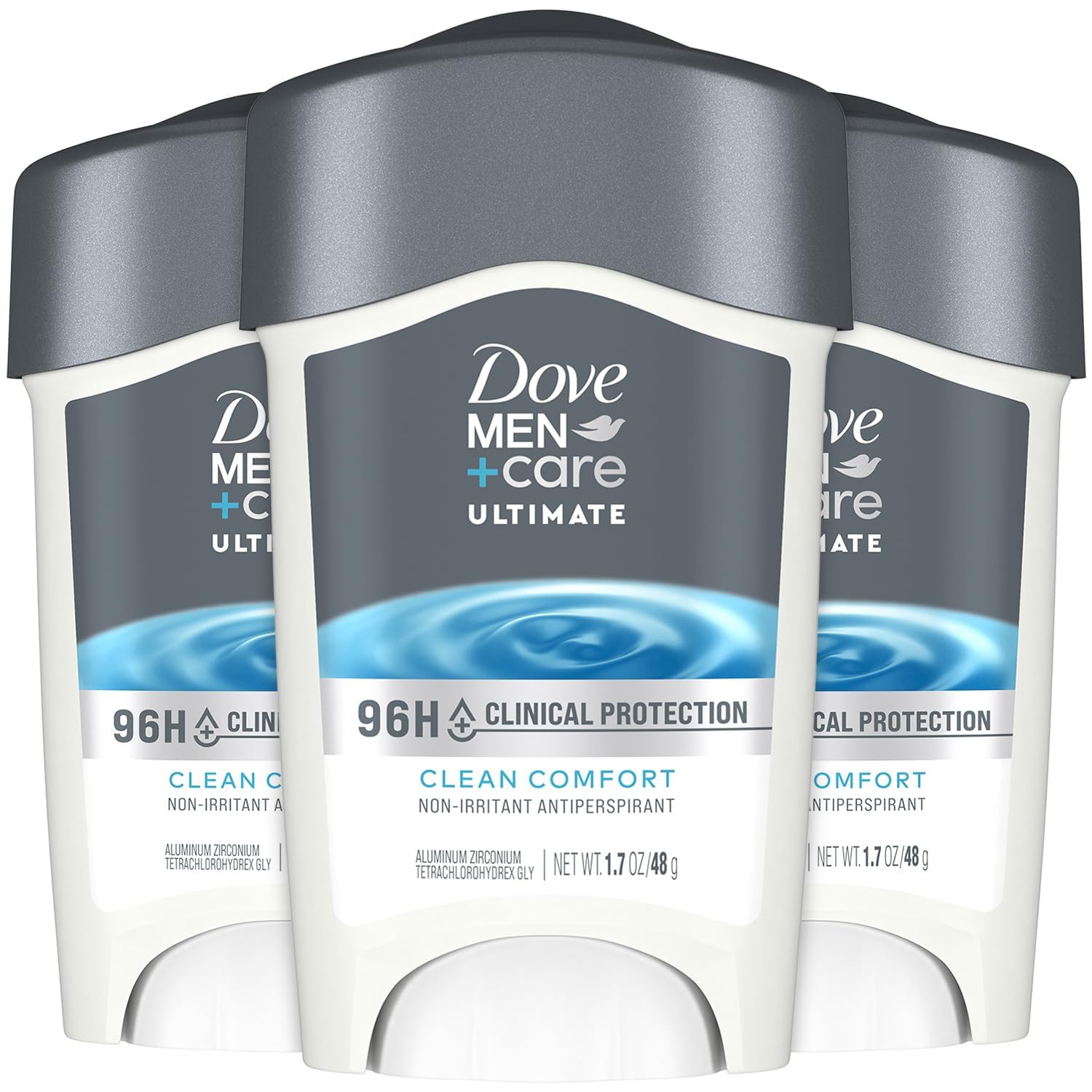 DOVE MEN + CARE Clinical Protection Antiperspirant Clean Comfort Stick for Men 96-Hour Sweat and Odor Protection Clinical Strength Antiperspirant with 1/4 Moisturizing Cream 1.7 oz
