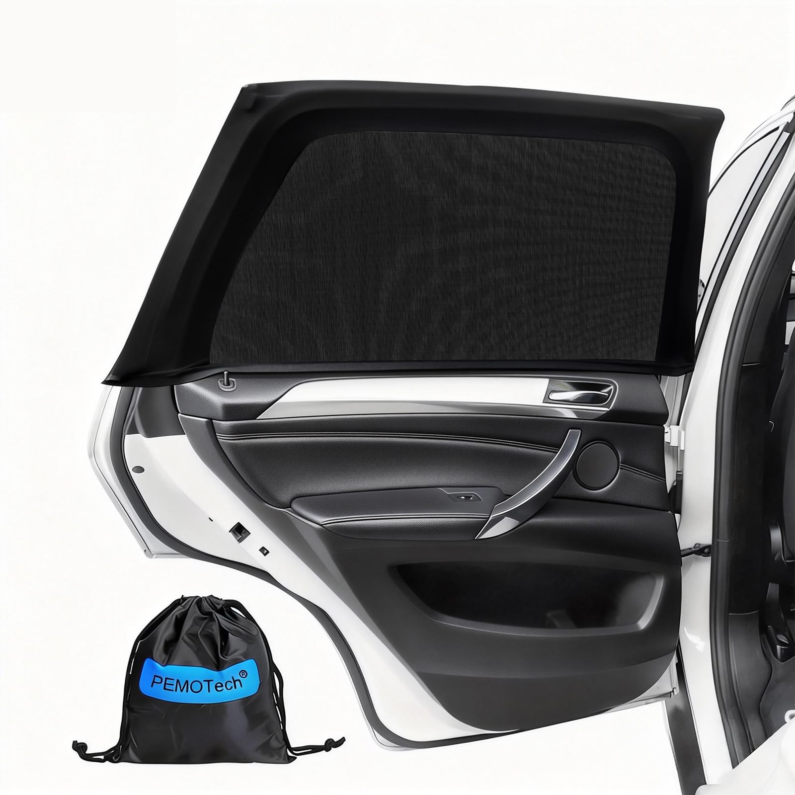 Car Window Shades(2 Pack)-Side Window Sun Shades, UV Protection Breathable Spandex Baby Window Covers, Universal Fit Most of Cars, Protect Privacy for Family (27.2"x39.8") Black