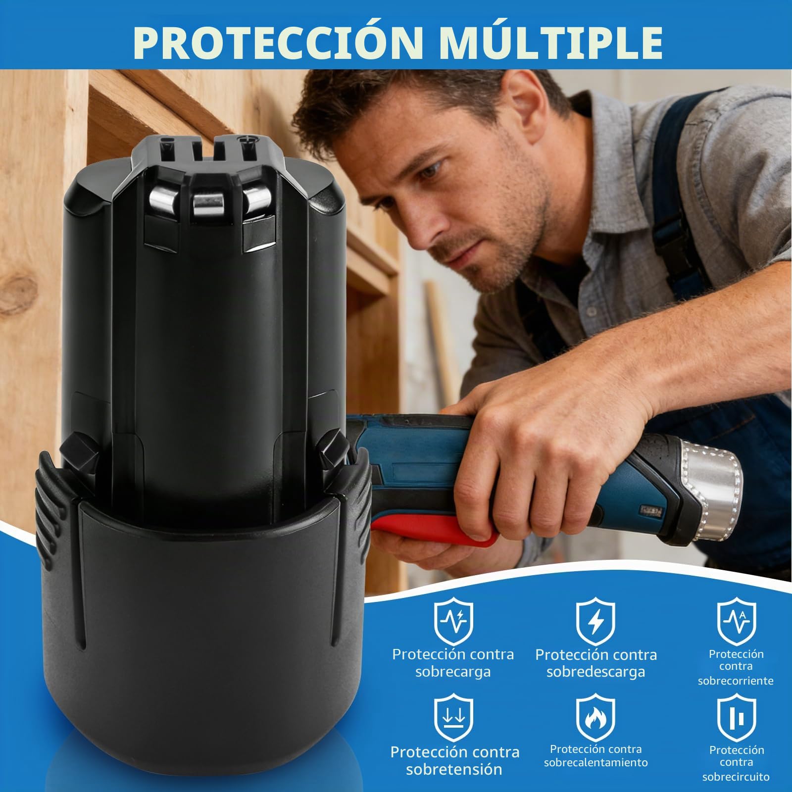Batería Li-ION 10.8V-12V 4000mAh para Bosch BAT411 2607336013 2607336014 BAT411A BAT412 BAT412A BAT413 BAT413A BAT414 D -70745 GSR GDR 10.8-LI Batería de repuesto Accesorios (2 baterías)