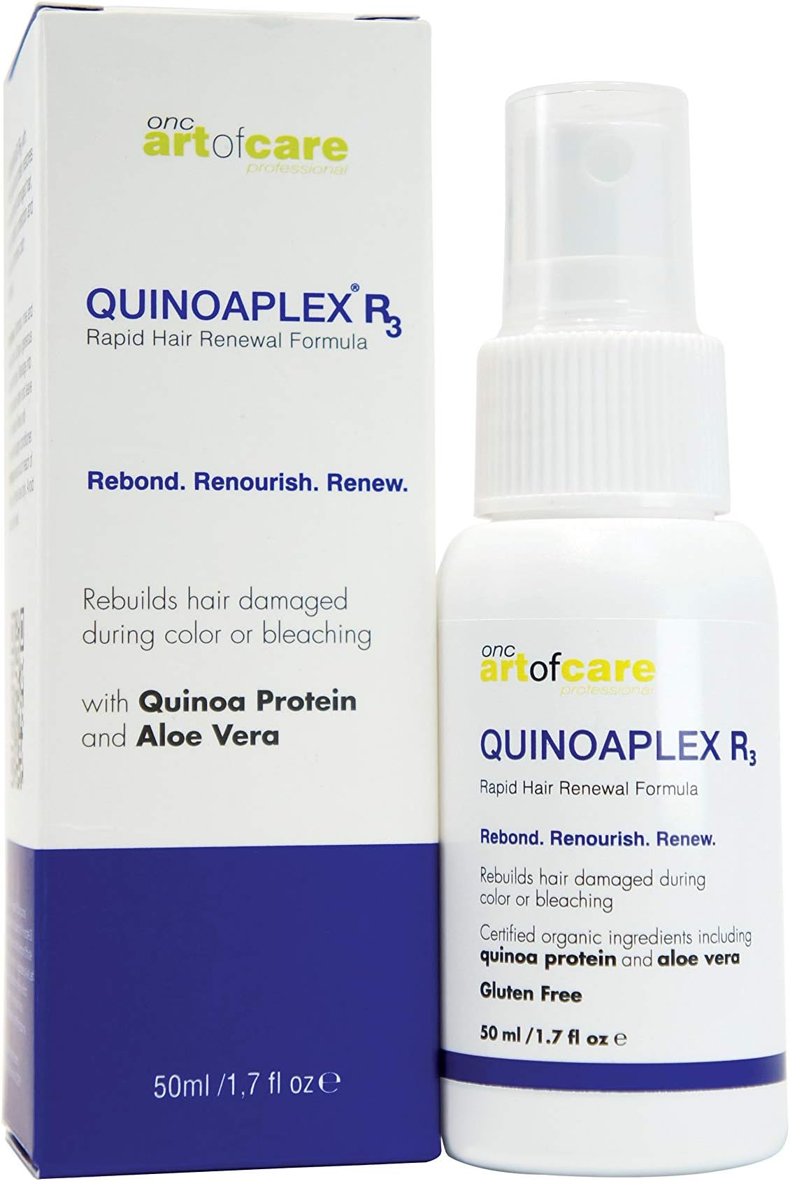QUINOAPLEX R3 Rapid Hair Renewal Formula 50 ml (1.7 fl. oz.) Smart Protein Hair Treatment for Damaged Hair with Quinoa Protein, Aloe Vera, and Organic Ingredients