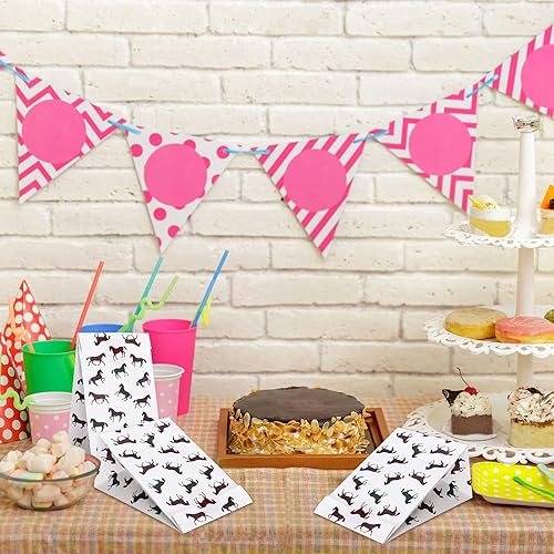 Miniatura 4 de Outus 36 piezas de recuerdos de fiesta de caballos incluyen 12 bolsas de papel de caballo, bolsas de regalo 24 calcomanías redondas de carreras para