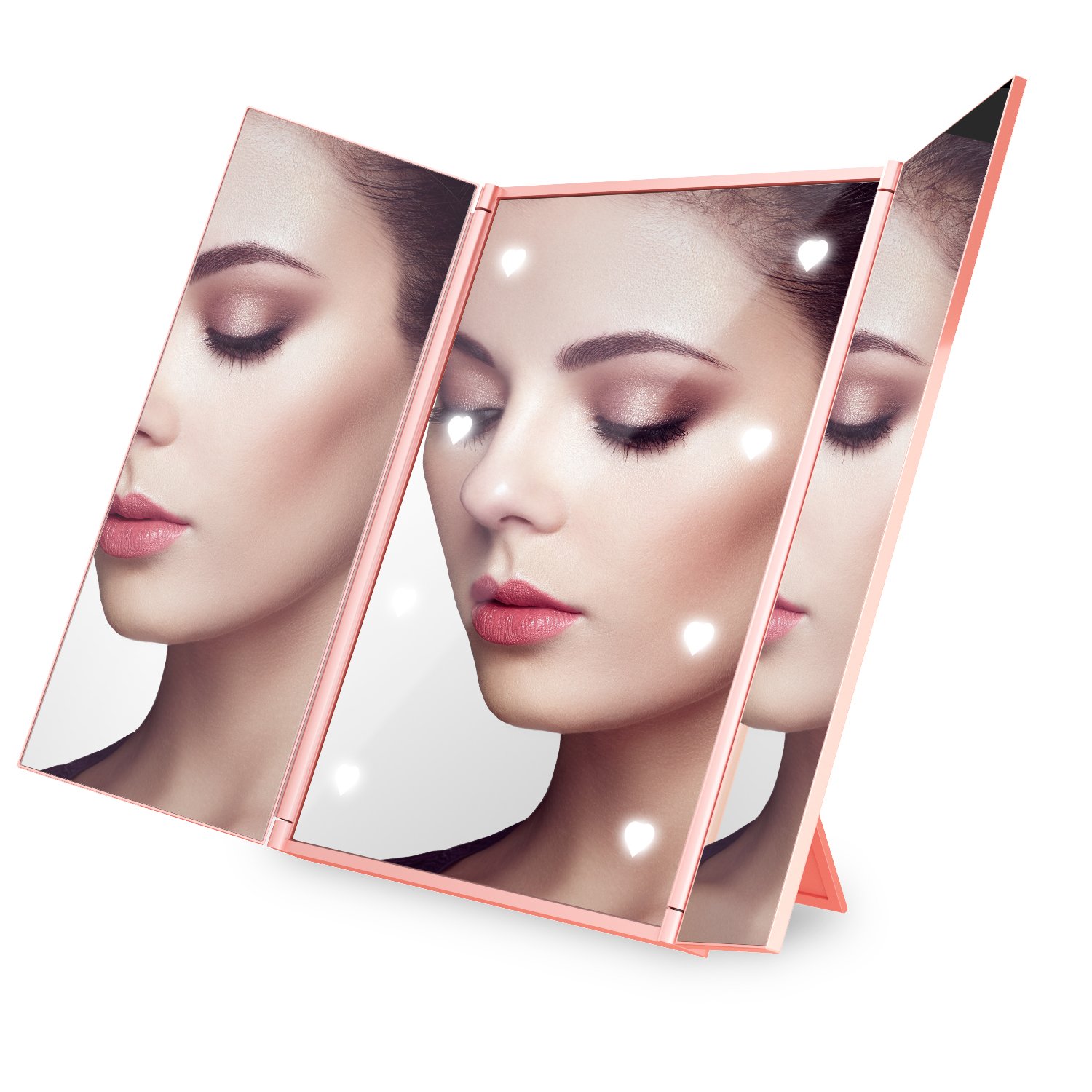 Buy Expower TriFold Lighted Travel Makeup Mirror, Compact Led Light Vanity Mirrors Folding