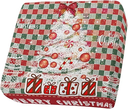 Wowouhiya Fundas de cojín para sofá con diseño de árbol de Navidad, funda elástica para sofá con parte inferior elástica, fundas de sofá con diseño