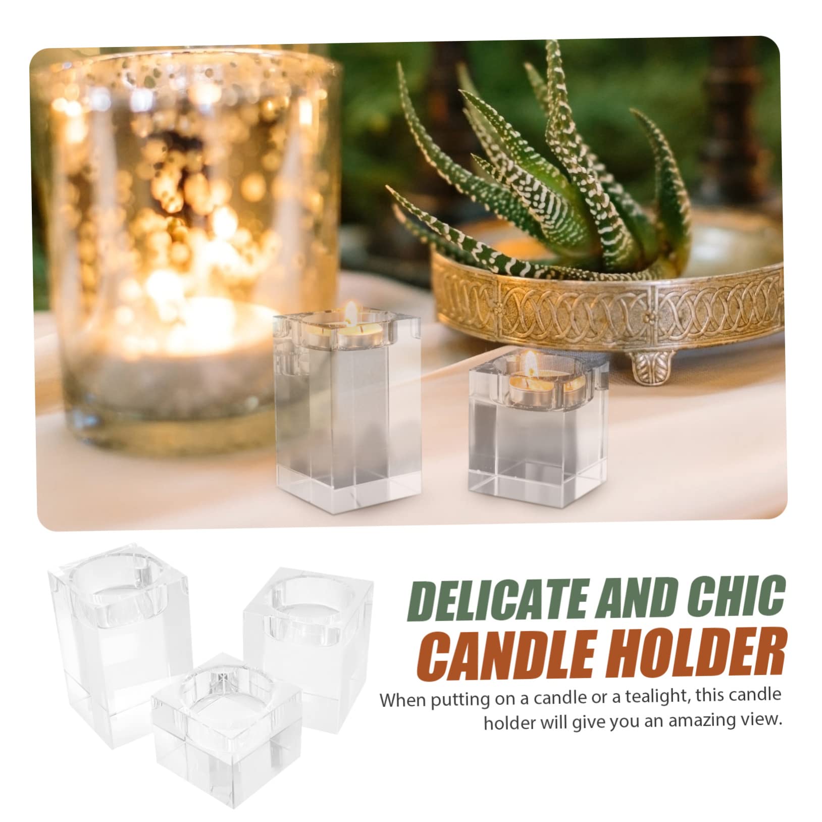 Portavelas de Té de Cristal 3 Piezas para Mesa y Bodas