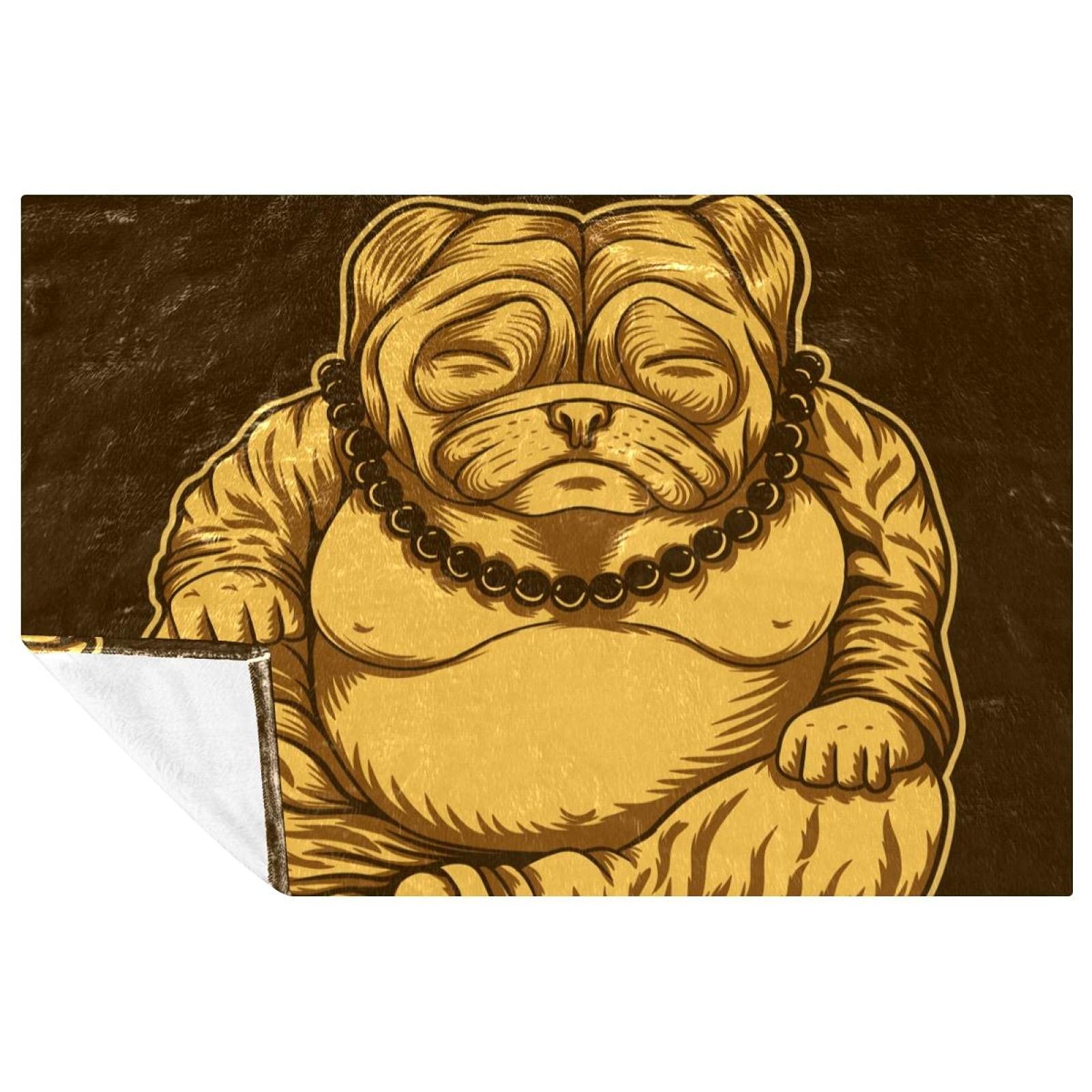 Couverture motif chien Budai de qualité supérieure douce chaude jeté de lit 150x100 cm