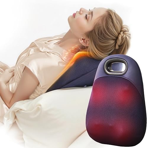 Miniatura 9 de Masajeador de cuello y espalda, con cabezales de calefacción y rotación bidireccional, almohada de masaje eléctrica 4D con 4 nodos, alivio del dolor