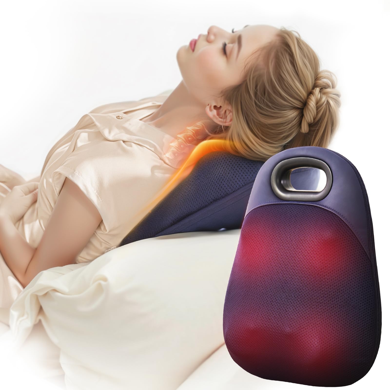 Masajeador de espalda portátil con mango ergonómico, superficie texturizada