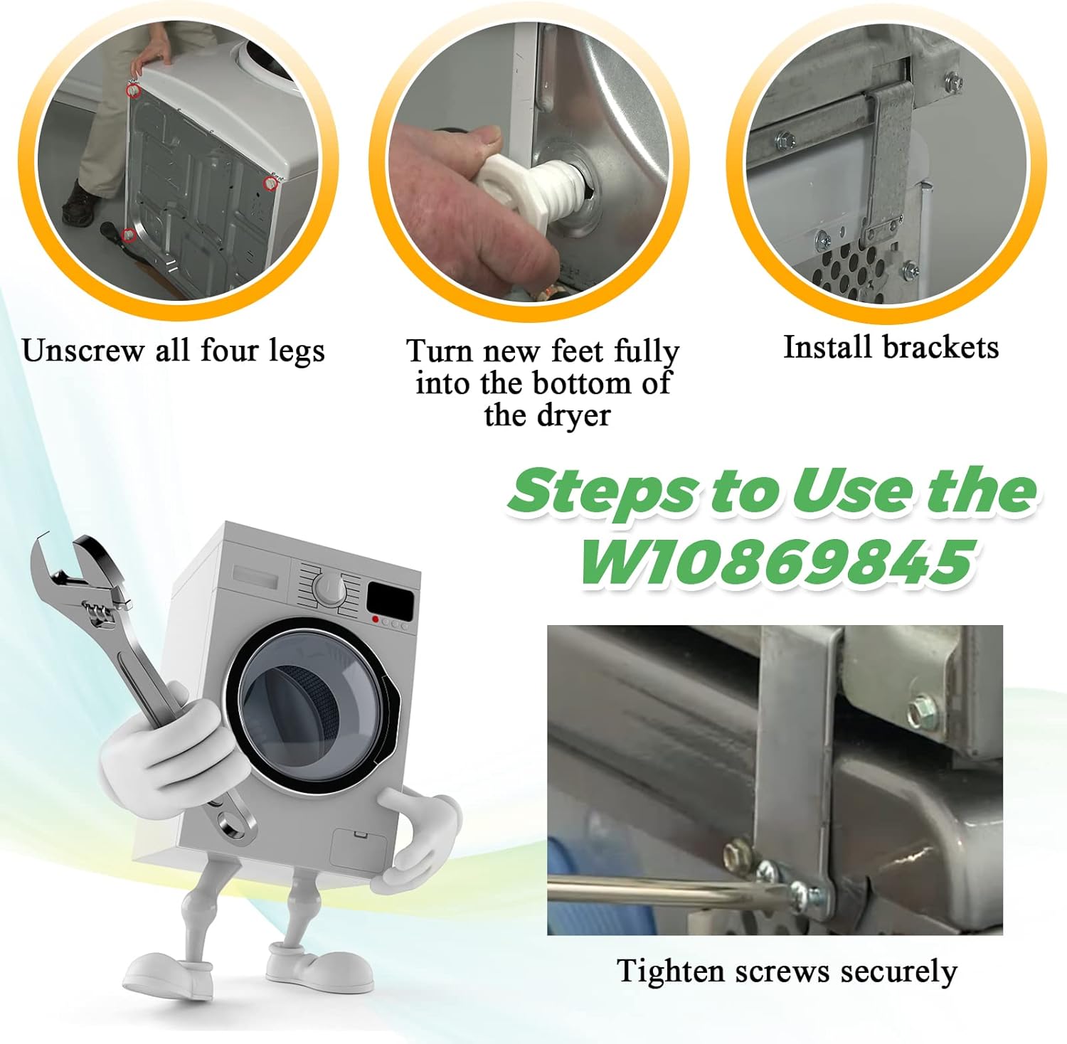 Universal Stainless Steel and Plastic Dryer Stacking Kit