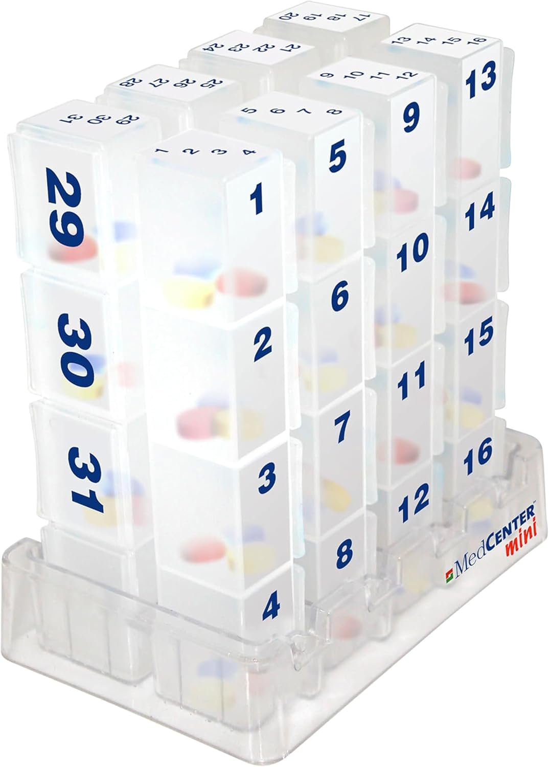 MedCenter 31-Day Monthly Medication & Vitamin Organizer Travel
