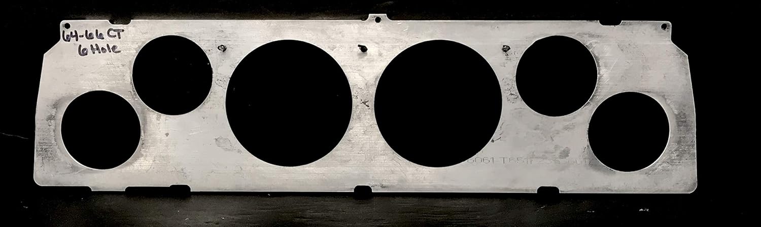 1964 1965 1966 (6) Gauge Chevy Truck Dash Panel Insert - Polished Billet Aluminum