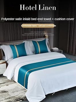 Blue Bed Runners Double Bed Soft Bedspread Luxury Bedding Cover Bed End Scarf For Foot Of Bed For Hotel Bedroom Wedding Room(Light Gray,50 * 50cm(No core))
