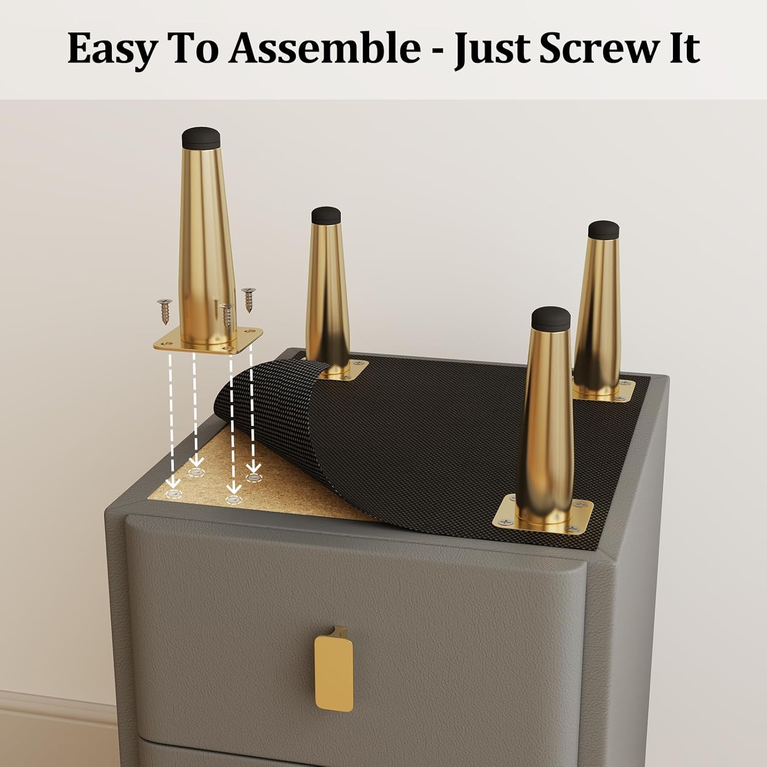 AQIMUELE Narrow Nightstand with Drawers, Narrow Side Table Leather, Small Bedside Tables for Bedroom. (Dark Gray)