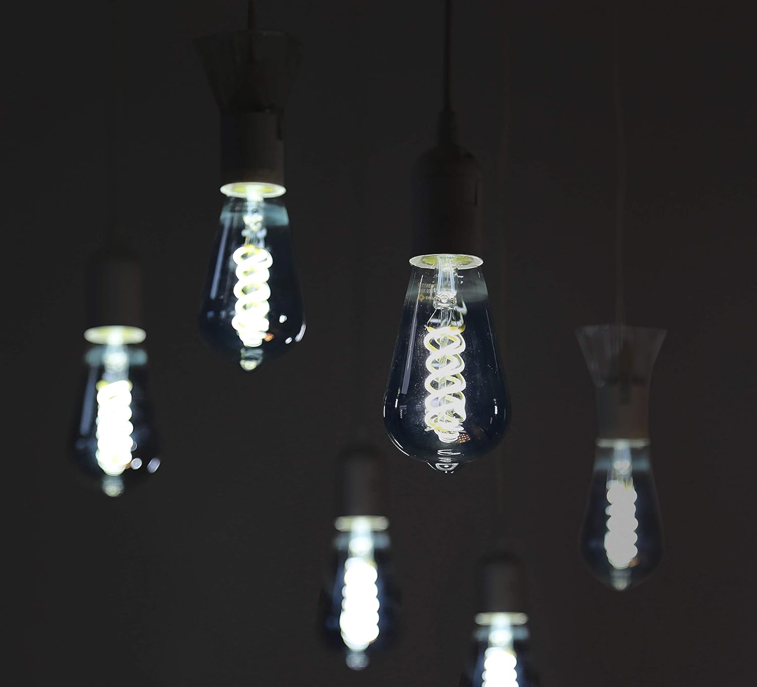 🛒 Crаzу Dеаlѕ Dimmable Edison LED Bulb, Daylight White 5000K, 300LM, 4.5W Vintage ST64/ST19 Antique Flexible Spiral LED Filament Light Bulbs, 40W Equivalent, E26 Medium Base (Smoky Grey Glass-4 Pack)