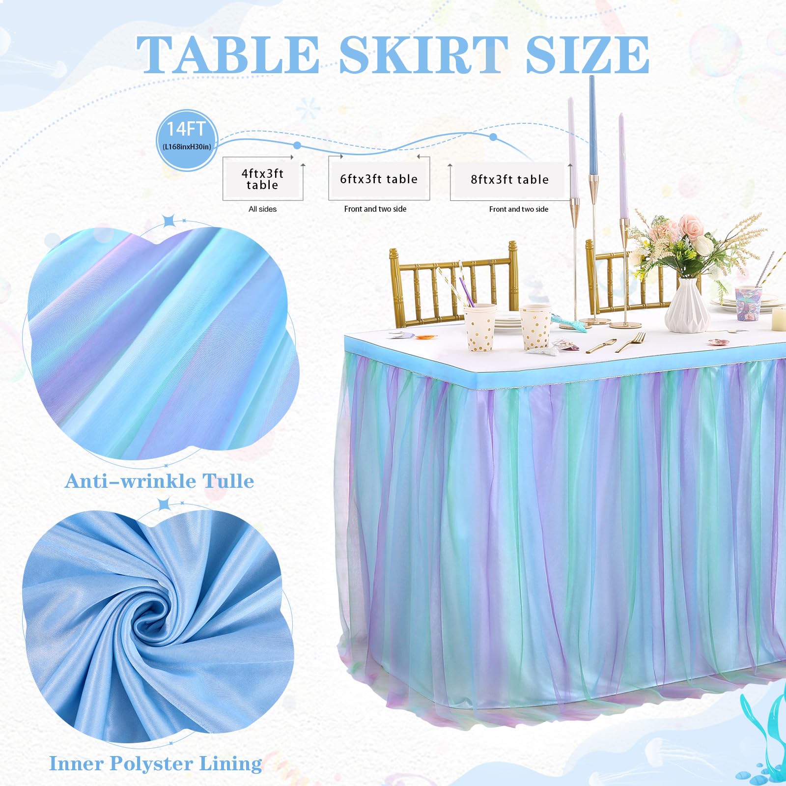 Tulle Tutu Table Skirt For Wedding Decoration Baby... - Grandado