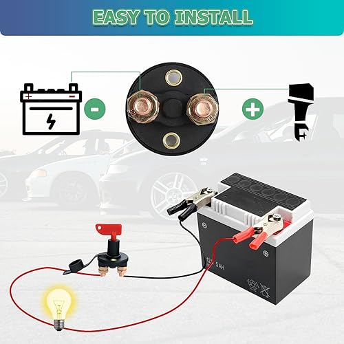 Miniatura 5 de Interruptor de apagado de batería de 12 V 38 pulgadas, interruptor de corte de batería de 12 V de latón, interruptores de desconexión de baterías de