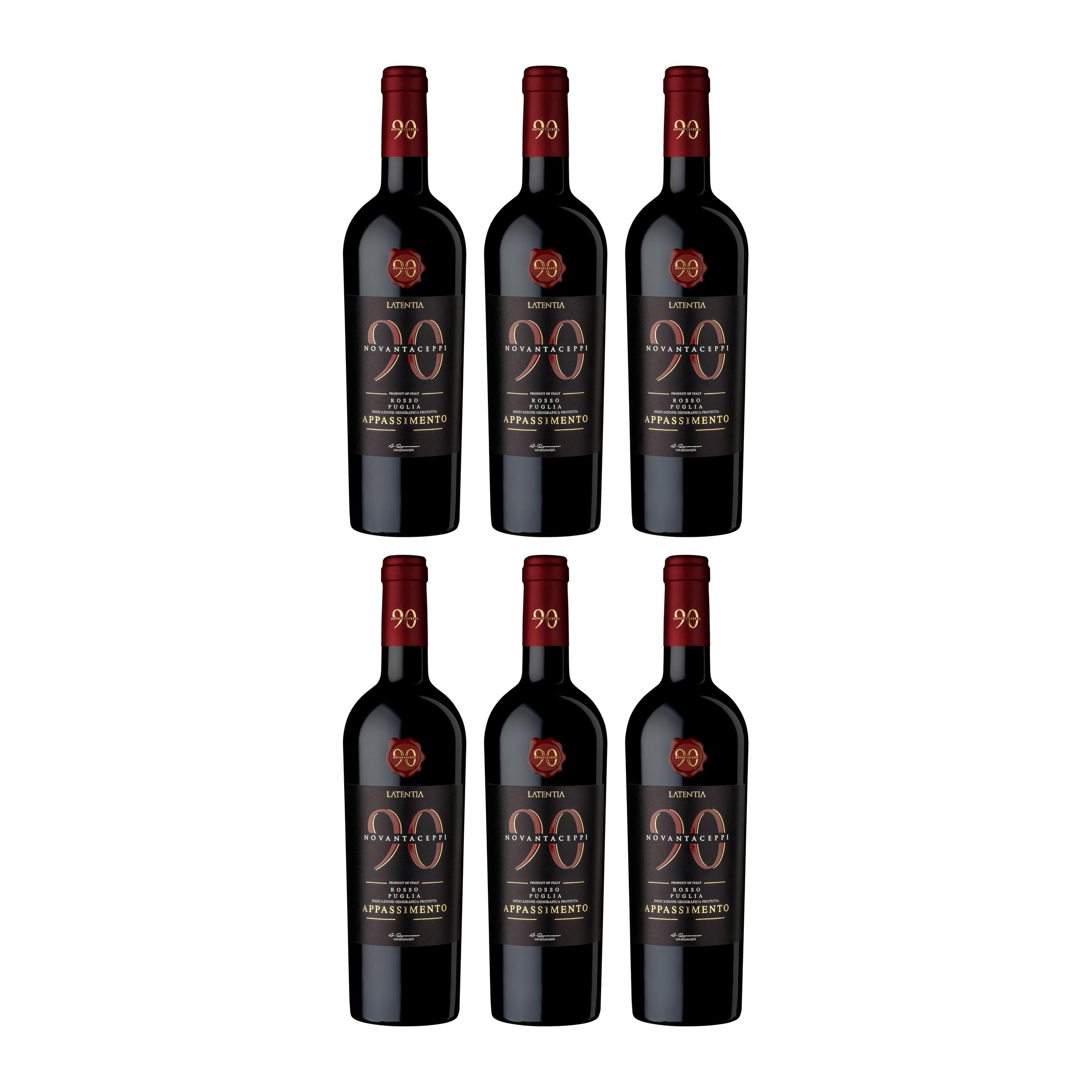 Novantaceppi Appassimento Puglia IGT Rotwein Rot Halbtrocken Italien inkl. FeinWert E-Book (6 x 0.75 l)