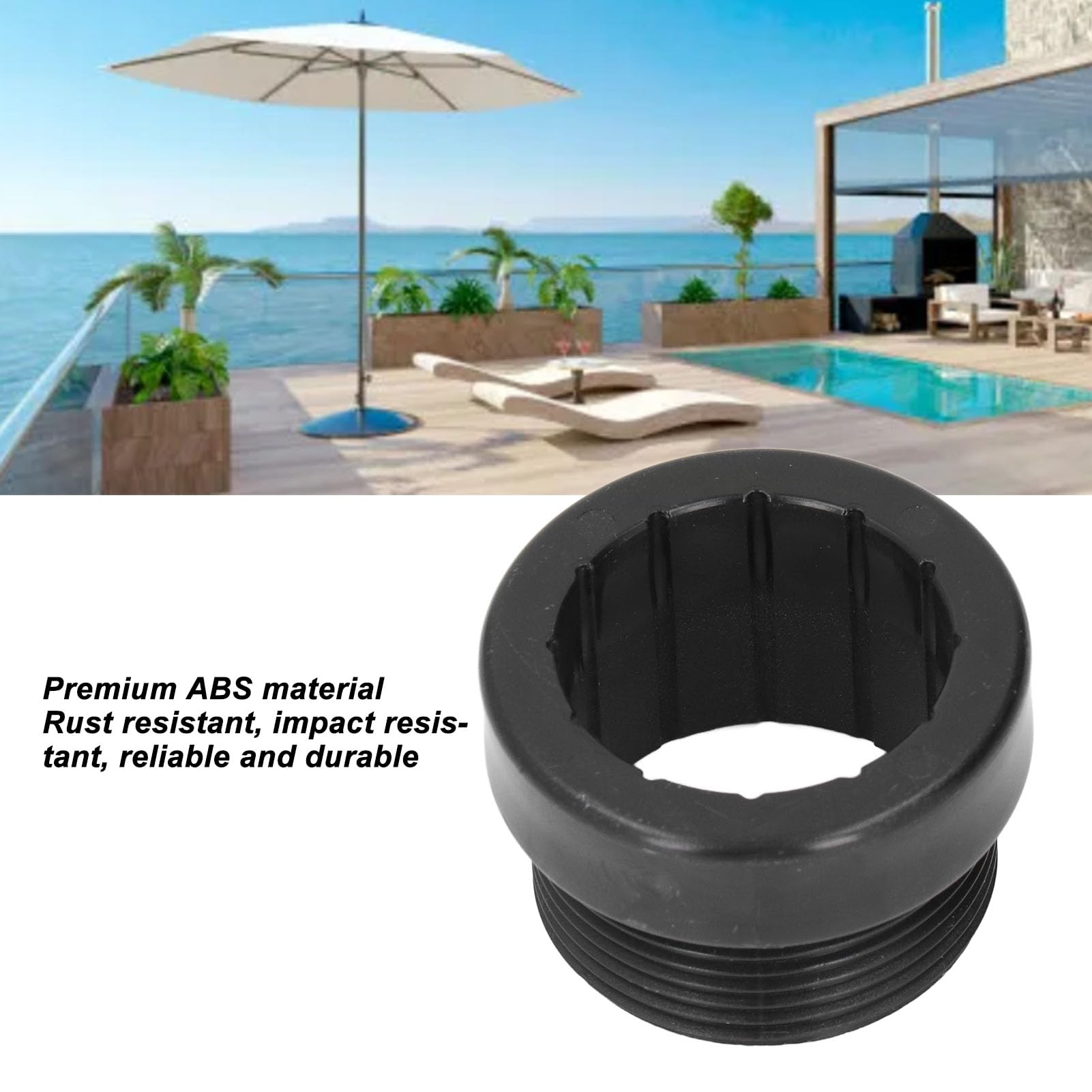 4 Adattatori Stabilizzatori Per Ombrellone Da Piscina, Manicotto Filettato 4cm, Per Aste 1 3/4 Pollice