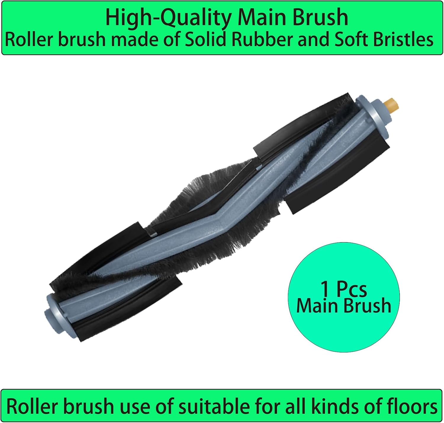 Replacement Spare Parts for Ecovacs DEEBOT T10 Plus Robot Vacuum 1 Main Brush 3 Pair Side Brush 3 Filter 3 Mop Pad 3 Dust Bag Accessories (16 Pack)