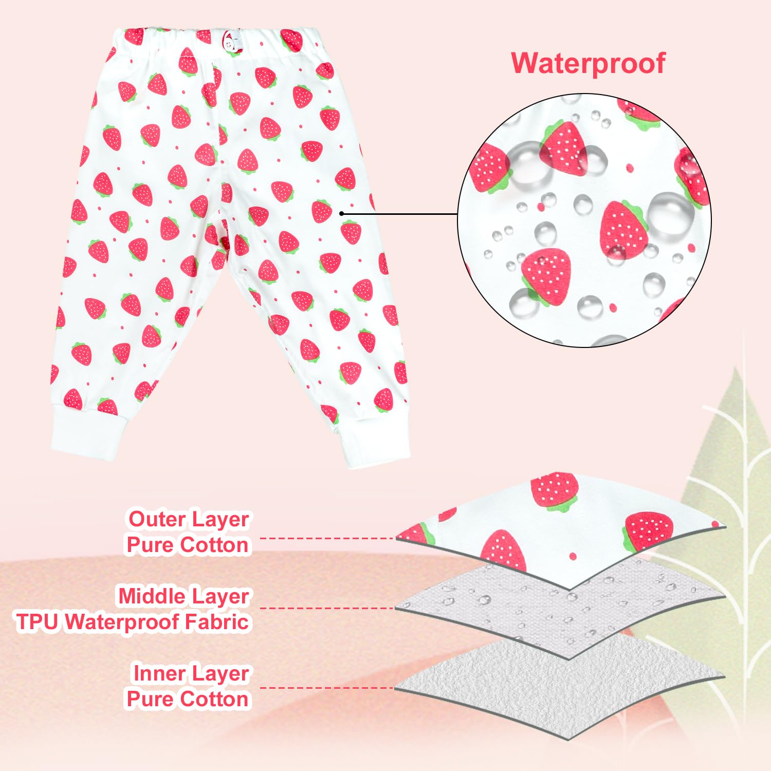 MooMoo Baby Waterproof Potty Training Underwear 6 Packs Absorbent