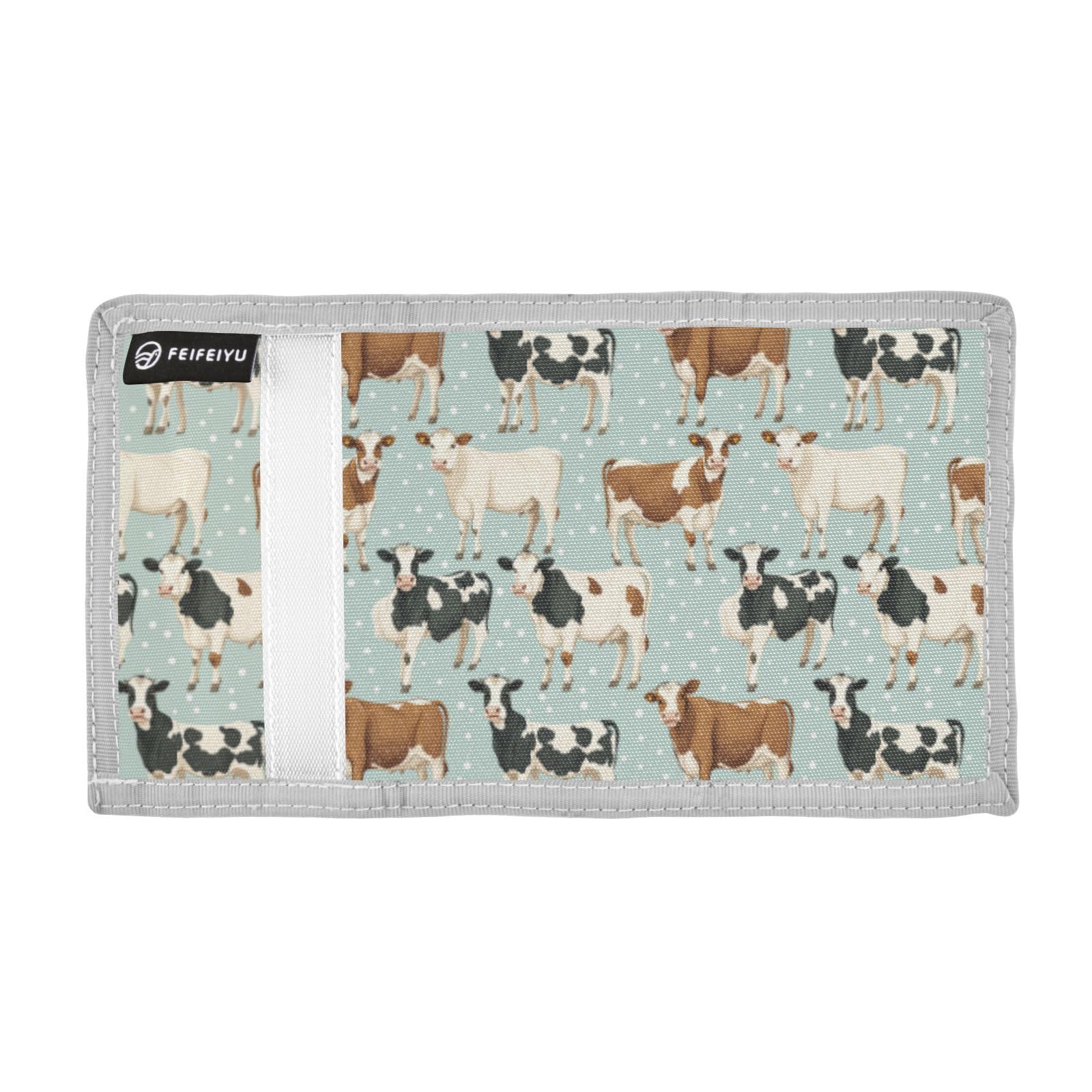 Wusikd Cows Kids Wallet for Boys Girls Poses Polka Toddler Trifold Wallet Novelty Wallet for Teens Women Men