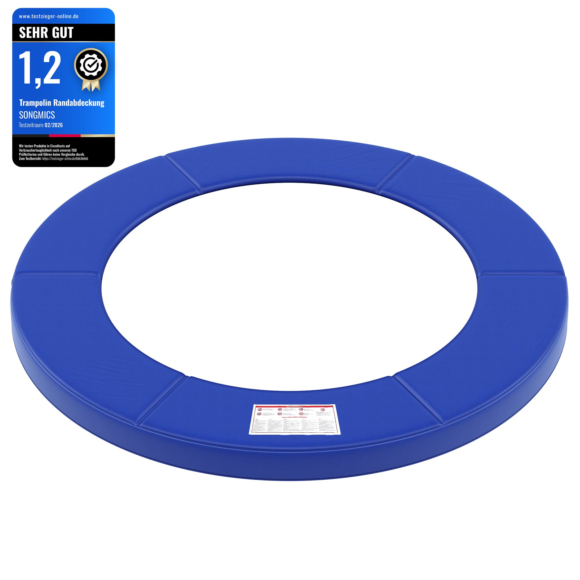 SONGMICS Trampolin Randabdeckung, Ø 183 244 305 366 427 cm, Federabdeckung, Randschutz, Sicherheitsmatte, UV-resistent, reißfestes Trampolinzubehör, Standardgröße