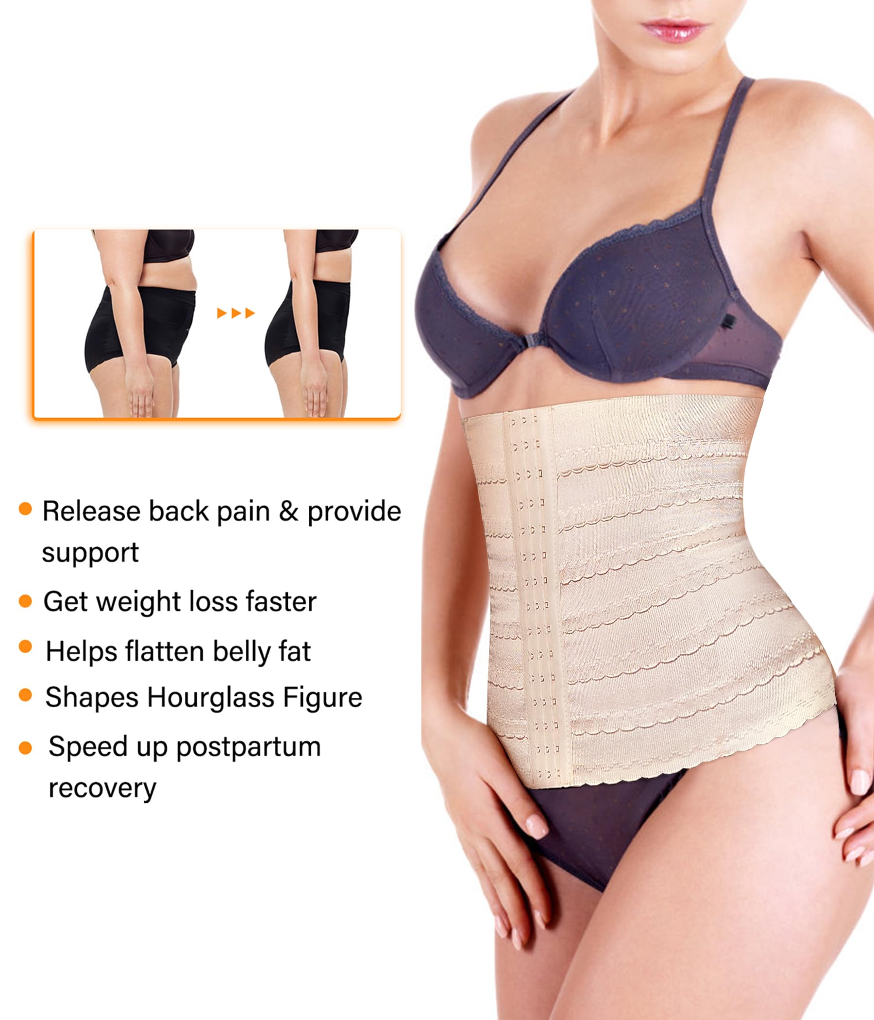 KUMAYES Unterbrust Korsage Damen Waist Trainer Corset Bauchweg Taillenformer Korsett Damen bauchweg Shapewear