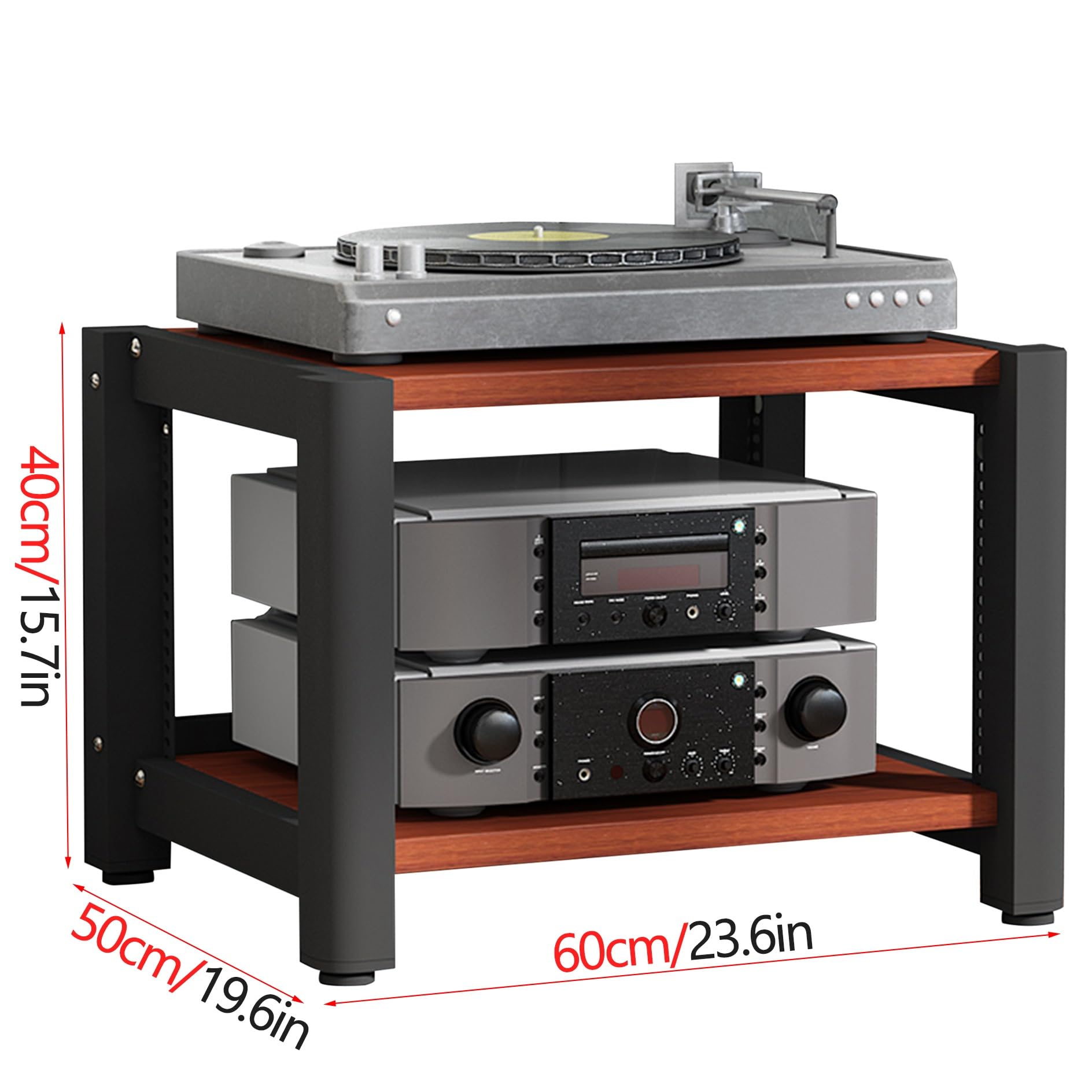 Lekki stojak audio z orzecha włoskiego, 2, 3, 4, 5 poziomów, do gramofonów, płyt winylowych, odtwarzaczy Blu-ray, wzmacniaczy i przetworników cyfrowo-analogowych, stylowa rozrywka domowa