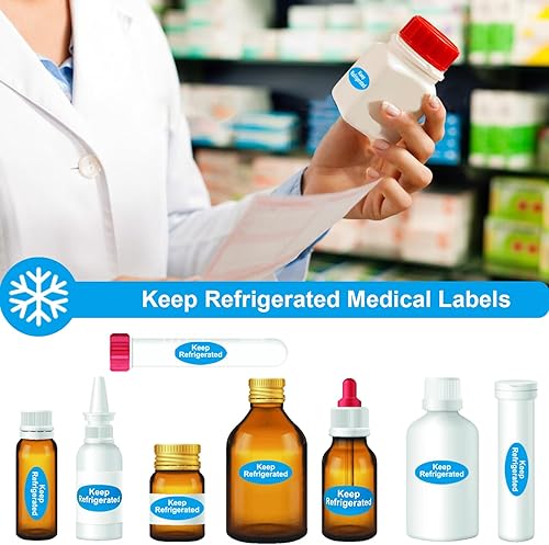 Miniatura 3 de Pegatinas con texto en inglés "Keep Refrigerated Sticks", embalaje de alimentos fríos, etiquetas de advertencia y clínicas de salud, material de PVC