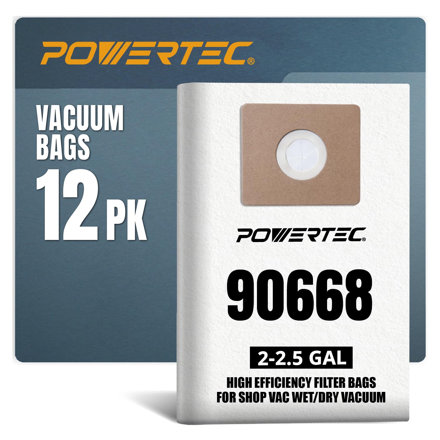 Sac aspirateur d'atelier POWERTEC 90668 pour nettoyer le garage et le chantier