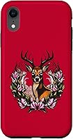 Vista 23 de Arkansas Deer with Antlers and Apple Blossom Tattoo Art Case for iPhone 16
