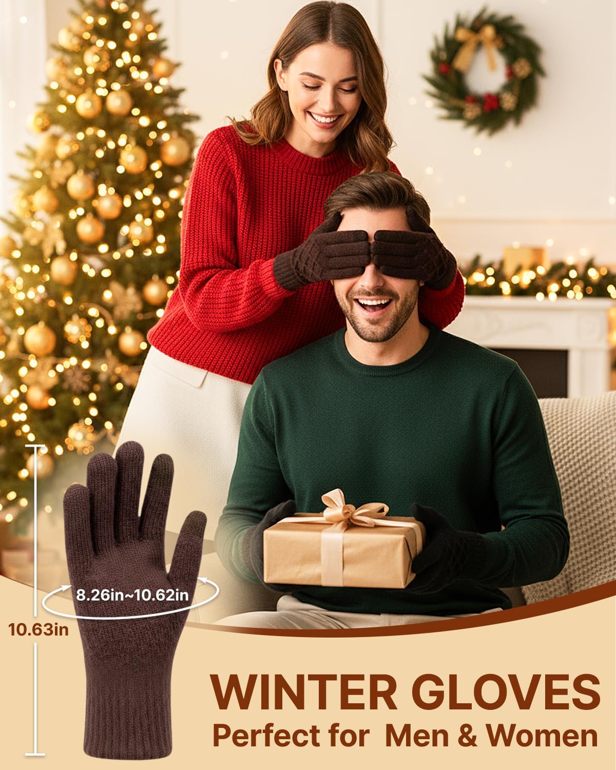 Winter Gloves for Women Men – Warm Touchscreen Knit, Thermal Wool Lining Cold Weather Gloves for Driving Texting - Image 6