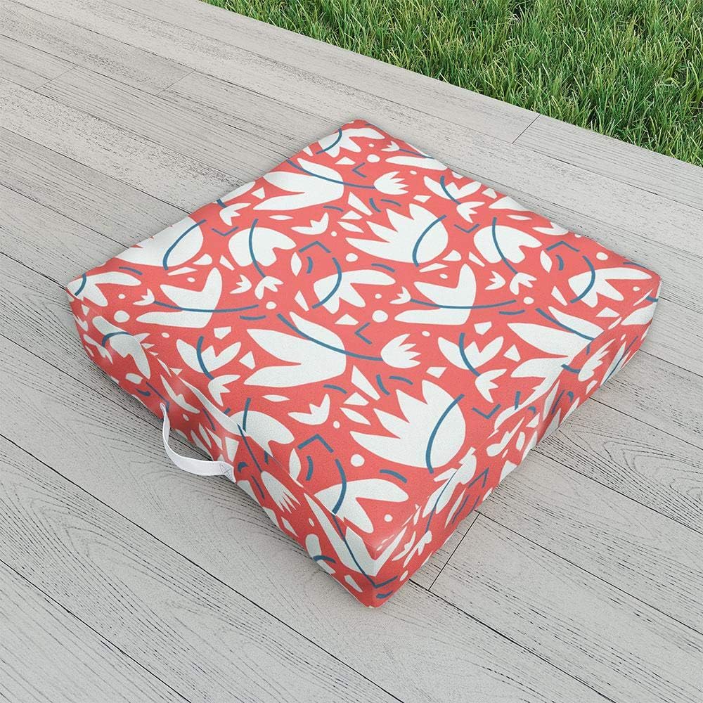Society6 Studio Maluda Jagged Rainbows Indoor/Outdoor Floor Cushion, 26" x 26"