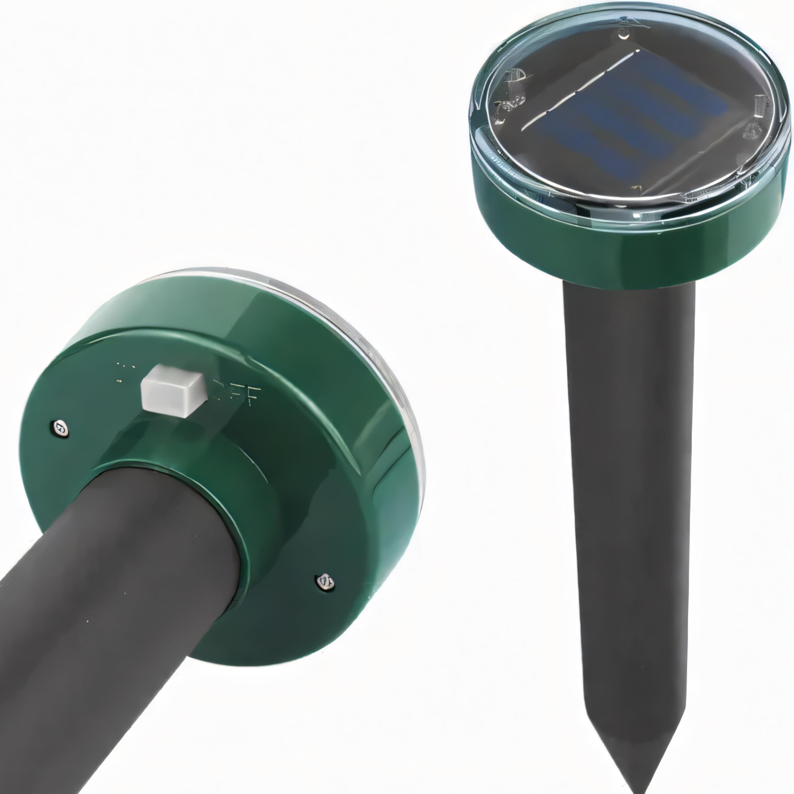 Retoo 4 unidades repelente de topos ultrasónico, frecuencia variable de 400 a 1000 Hz, distribuye eficazmente hasta cientos de metros de superficie, para exteriores, control eficaz de plagas