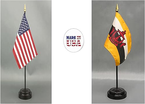 Miniatura 41 de Juego de banderas de escritorio de Afganistán, hecho en Estados Unidos, de rayón de 4 x 6 pulgadas, escritorio de oficina y pequeñas banderas