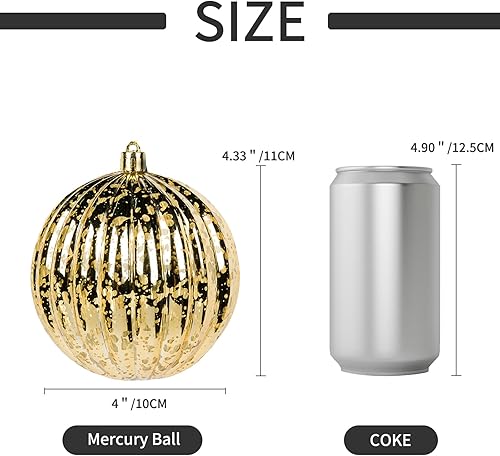 Miniatura 2 de Sunshine - 2 adornos de bolas de Navidad grandes y brillantes de 6 pulgadas, adornos gigantes para árbol de Navidad, decoraciones para vacaciones,