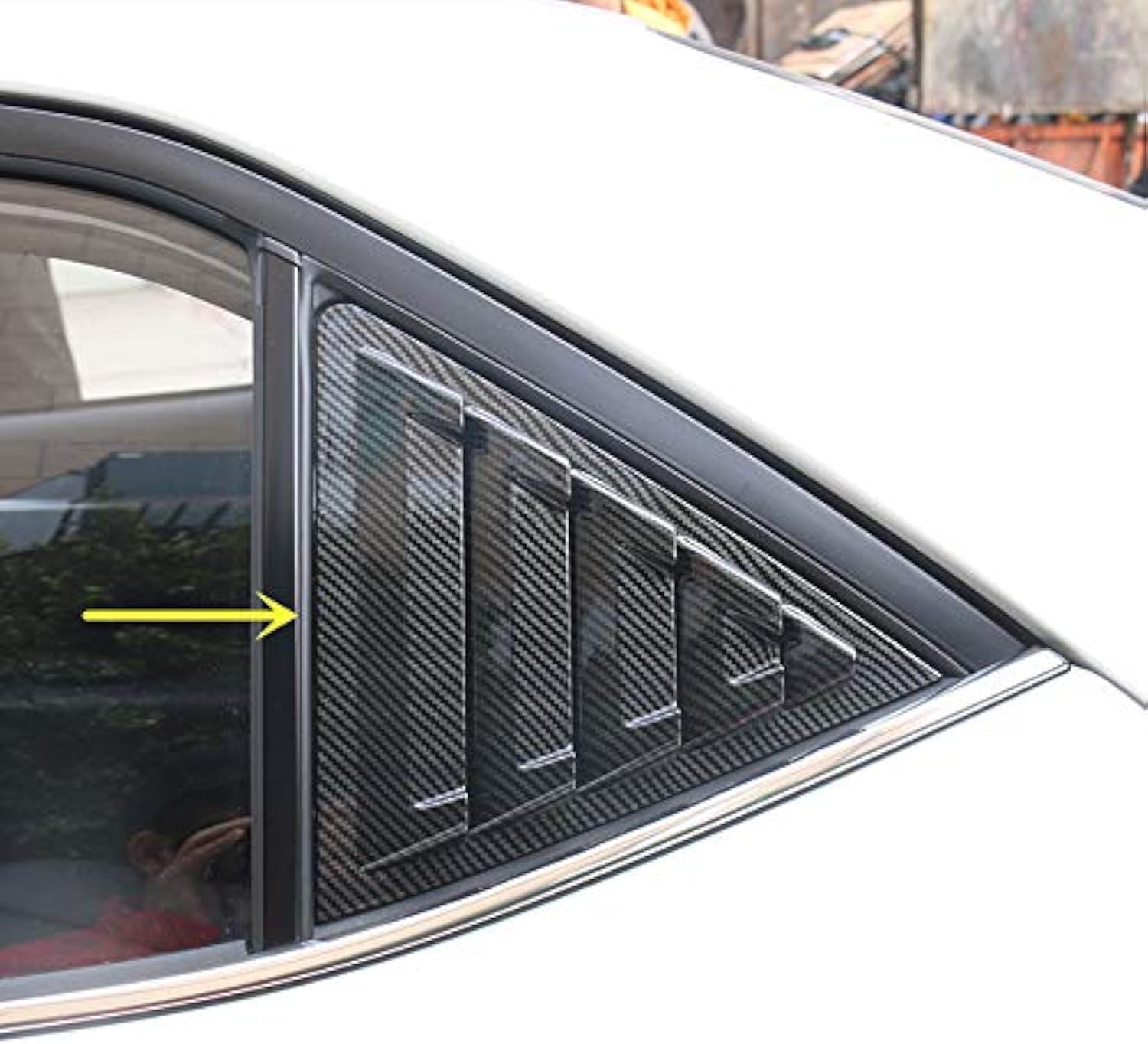 Sport Style Gloss Black Carbon Fiber Print Quarter Window Scoops Louvers for Toyota Corolla Sedan 2014 2015 2016 2017 2018 (Carbon Fiber Style)