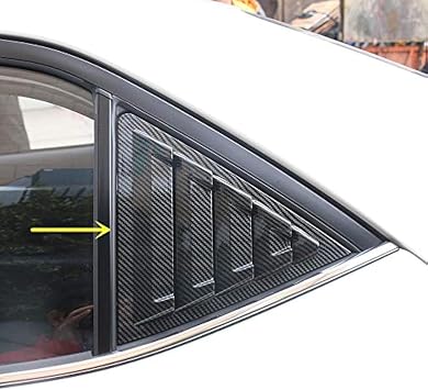 Sport Style Gloss Black Carbon Fiber Print Quarter Window Scoops Louvers for Toyota Corolla Sedan 2014 2015 2016 2017 2018 Carbon Fiber Style