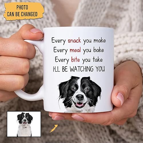 Miniatura 2 de Hyturtle Regalos personalizados para amantes de los perros, mamá, papá, cumpleaños, Navidad, cada aperitivo que hagas I'll Be Watching You, taza de