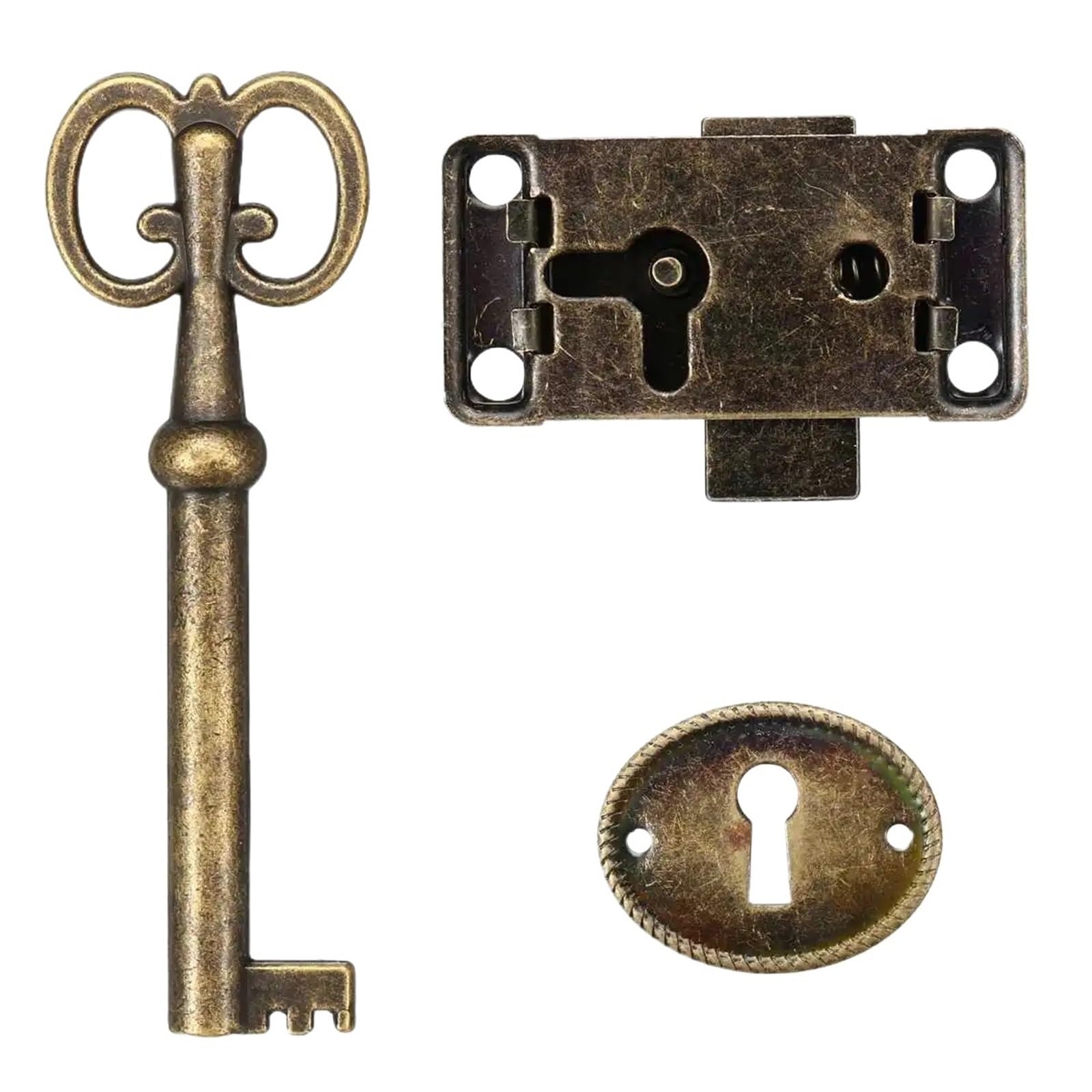 Kdhcvkz Gold 1 Set Classical Lock Drawer Cabinet Wardrobe Cupboard Door Zinc Alloy Antique Furniture Counter Locks With Key